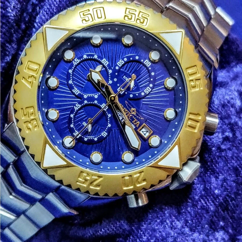 Invicta Antique Style Midnight Blue Dial Chrono Men's 48mm Watch